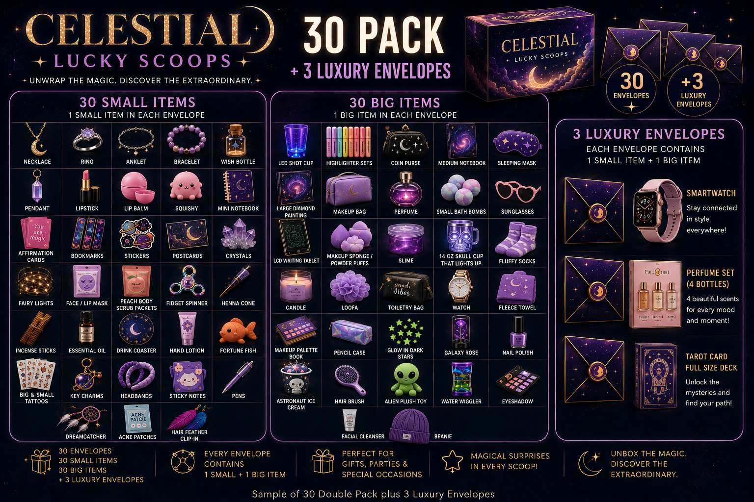🌠 30 Double Pack — 3 Luxury Envelopes