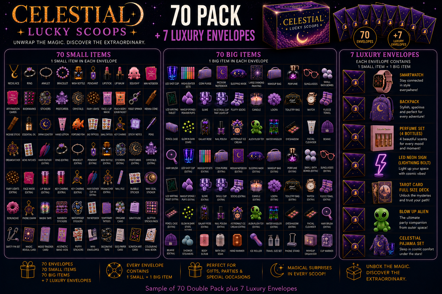 🌠 70 Double Pack — 7 Luxury Envelopes