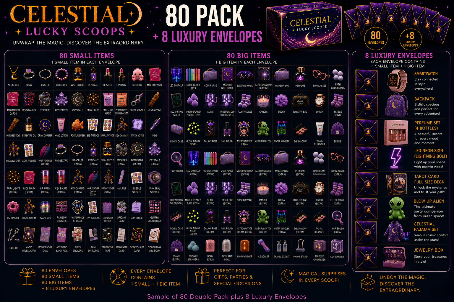 ⭐ 80 Double Pack — 8 Luxury Envelopes