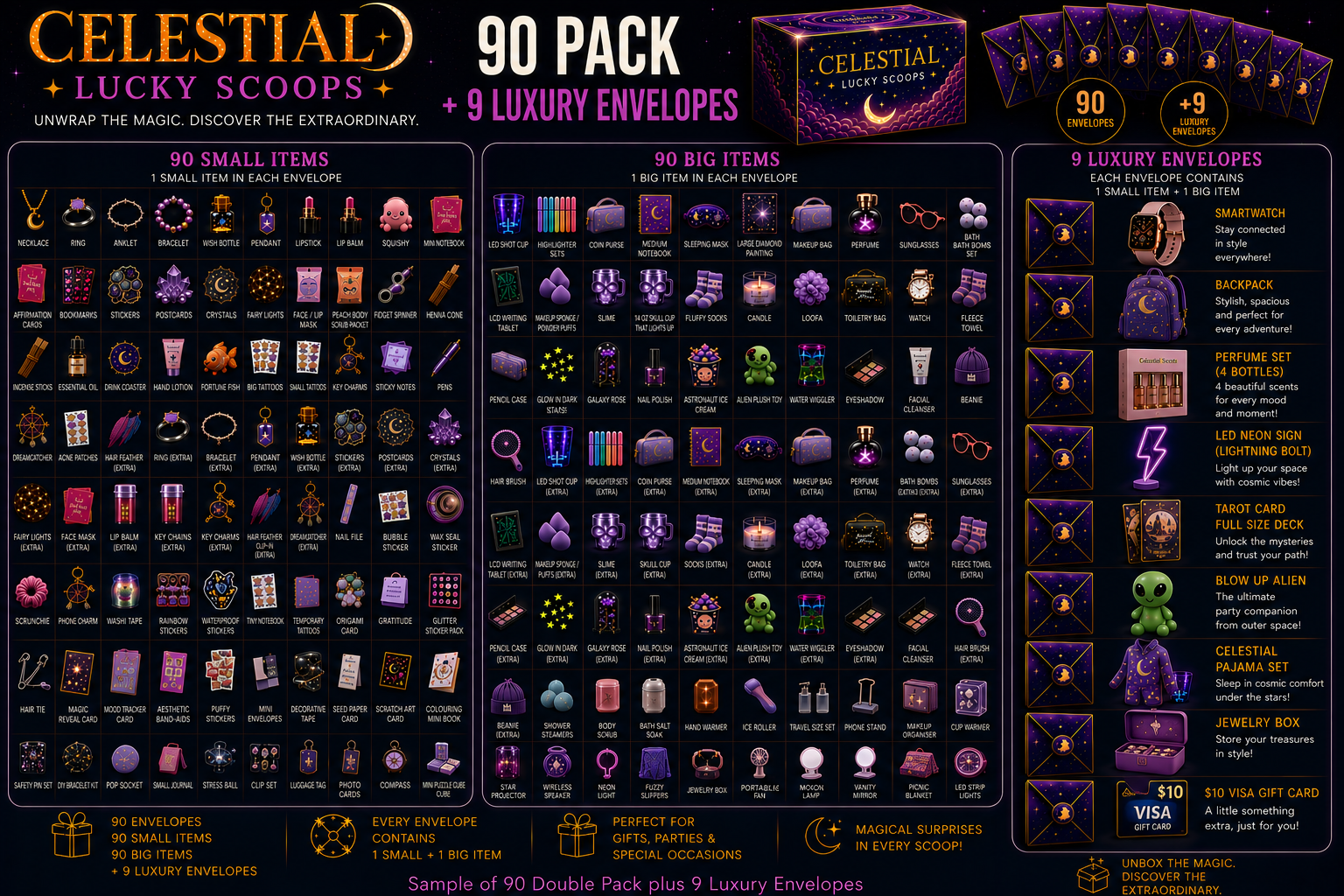 🌙 90 Double Pack — 9 Luxury Envelopes