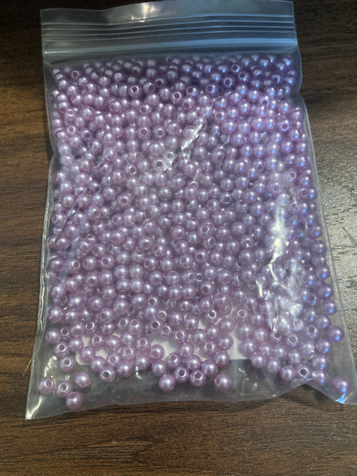4 mm Small Pearl Beads (Purple)